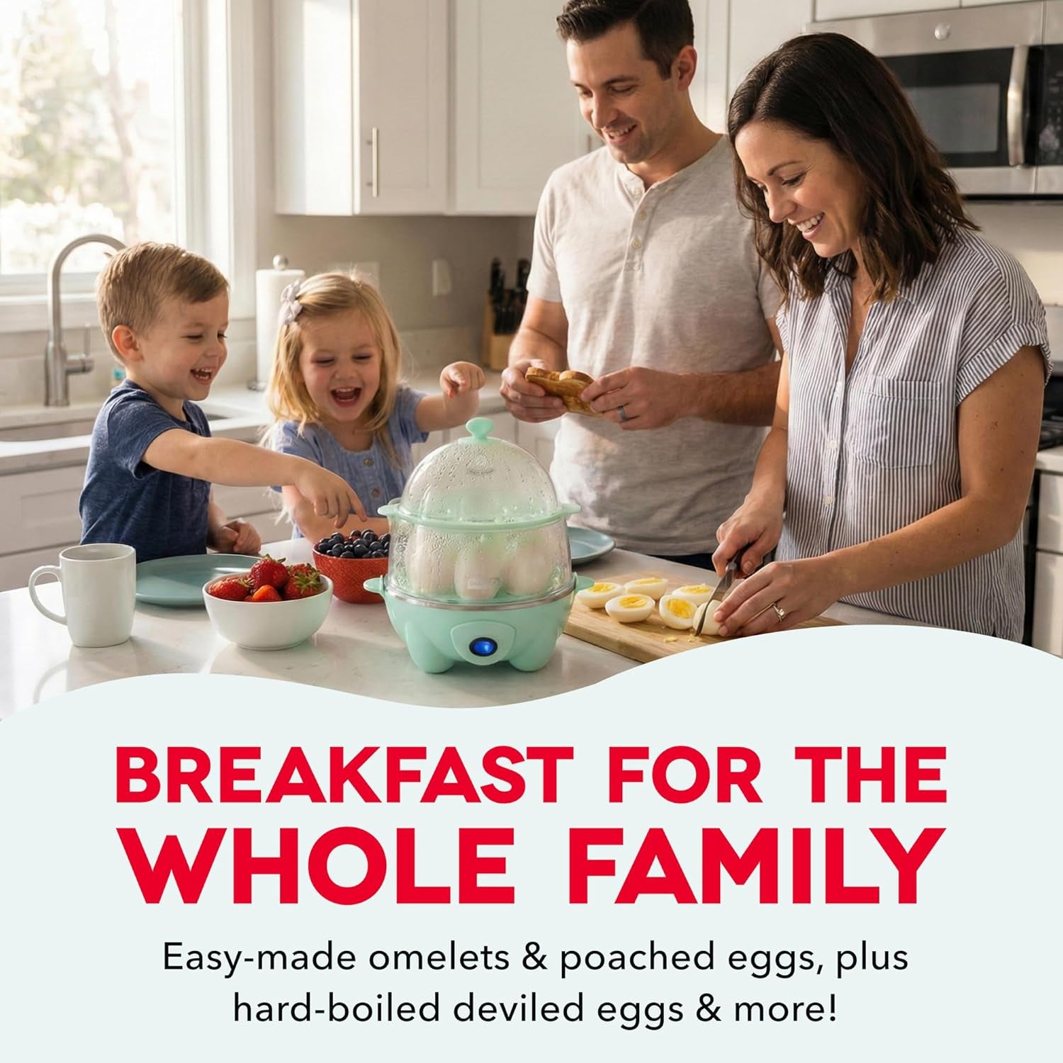 Deluxe Egg Cooker - Boiler, Poacher & Steamer - Includes Measuring & Recipe Guide - Dishwasher Safe - Holds 12 Eggs, Black