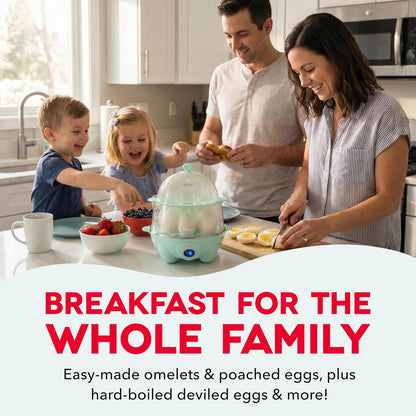 Deluxe Egg Cooker - Boiler, Poacher & Steamer - Includes Measuring & Recipe Guide - Dishwasher Safe - Holds 12 Eggs, Black