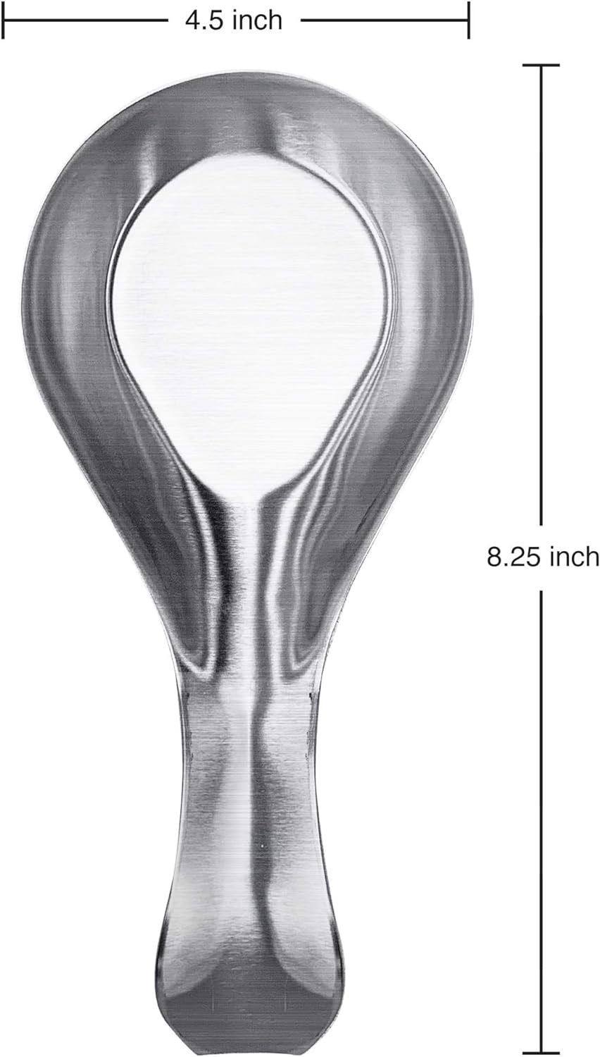 Stainless Steel Spoon Rest- Long Handle Holds Kitchen Utensils in Place, Great Spoon Rest for Counter, Stove Top, or Coffee Station; Kitchen Accessories, Utensil Rest, Stainless