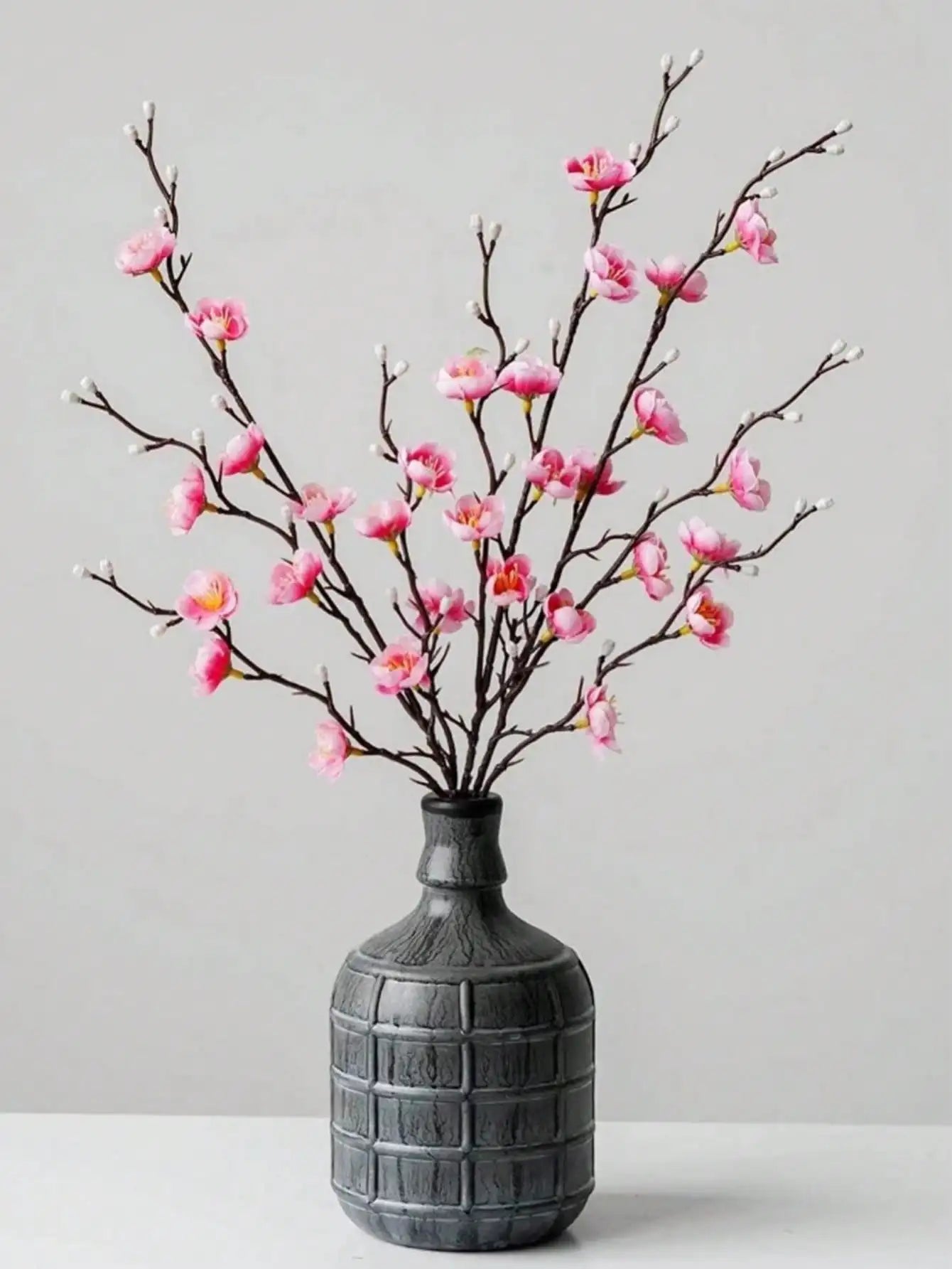 Artificial Flowers White Plum Blossom 21.7'' Fake Long Stem Plastic Flower Home Hotel Wedding Party Garden Decor Gifts Birthday