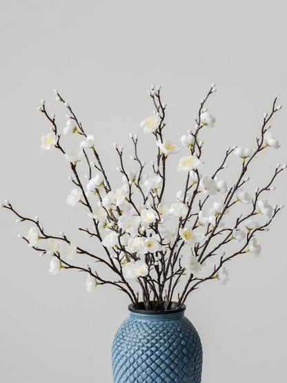 Artificial Flowers White Plum Blossom 21.7'' Fake Long Stem Plastic Flower Home Hotel Wedding Party Garden Decor Gifts Birthday
