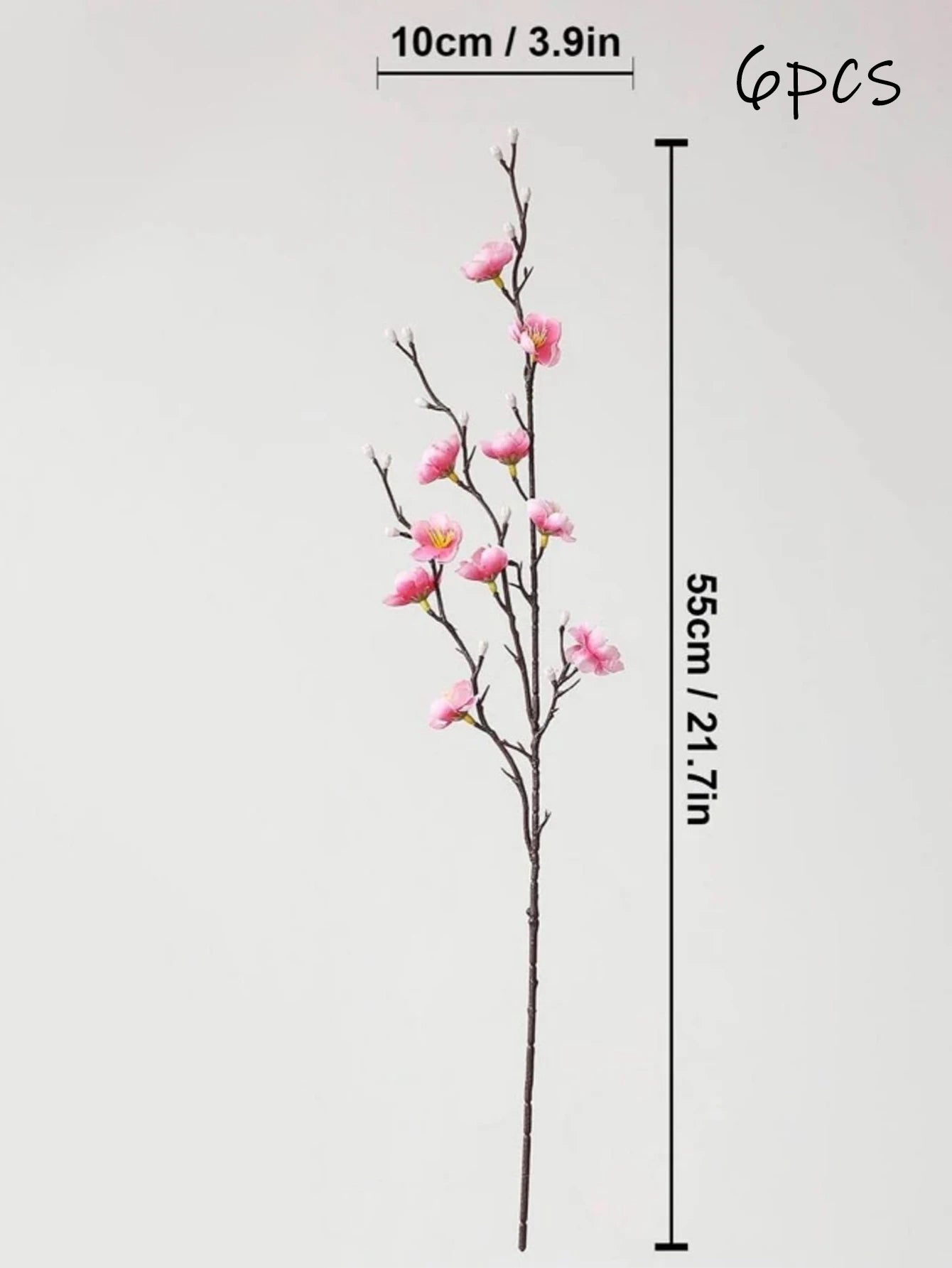 Artificial Flowers White Plum Blossom 21.7'' Fake Long Stem Plastic Flower Home Hotel Wedding Party Garden Decor Gifts Birthday