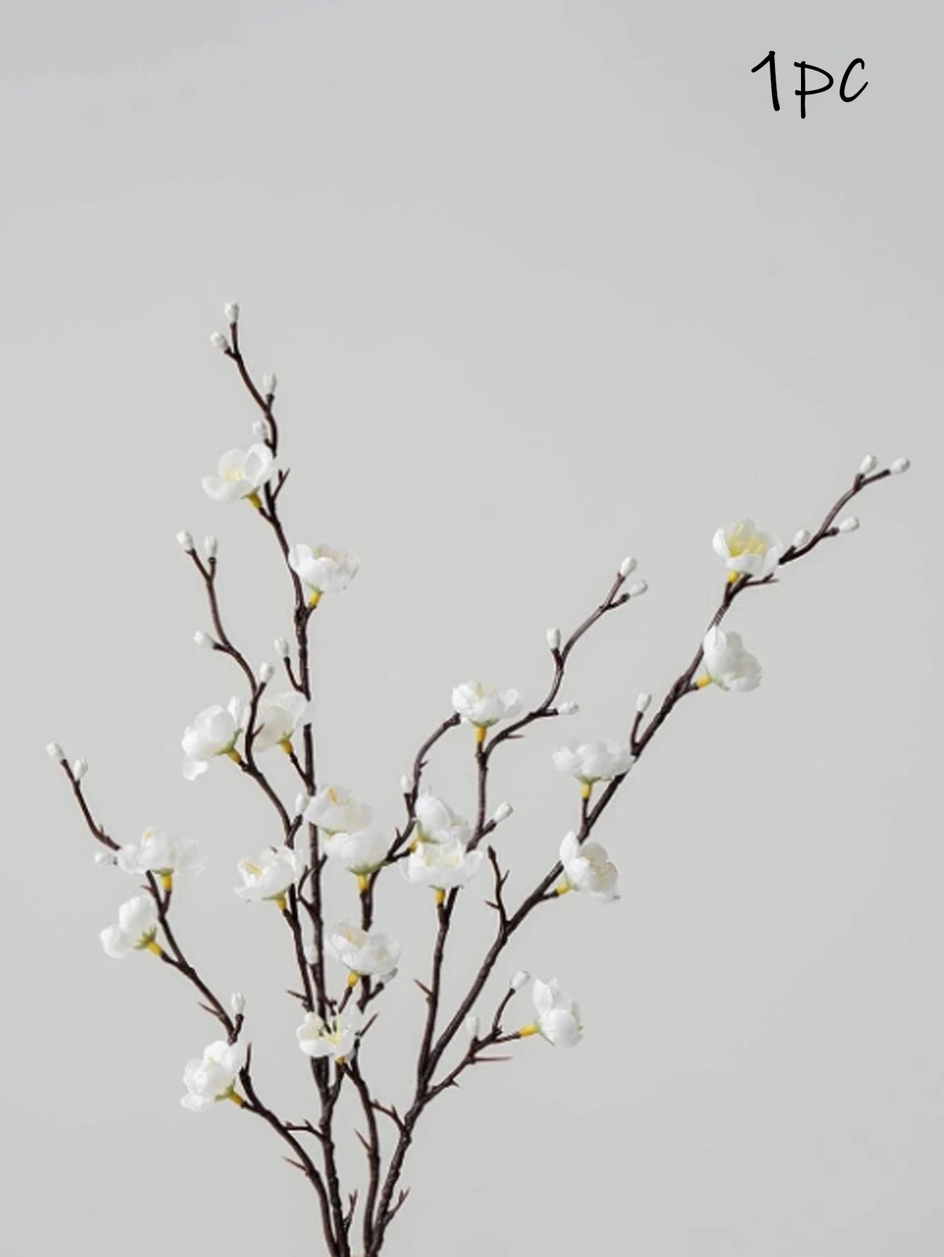 Artificial Flowers White Plum Blossom 21.7'' Fake Long Stem Plastic Flower Home Hotel Wedding Party Garden Decor Gifts Birthday