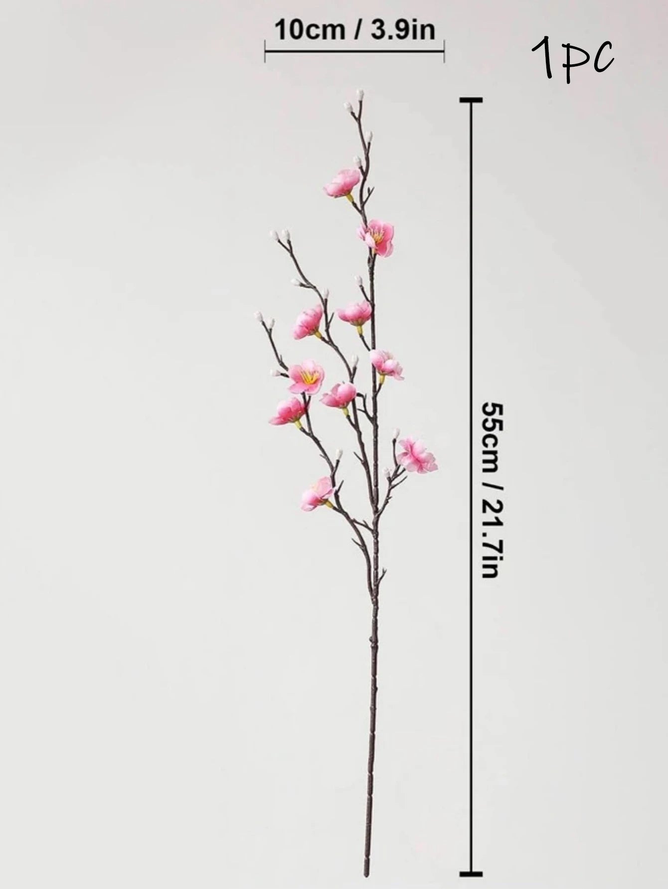 Artificial Flowers White Plum Blossom 21.7'' Fake Long Stem Plastic Flower Home Hotel Wedding Party Garden Decor Gifts Birthday
