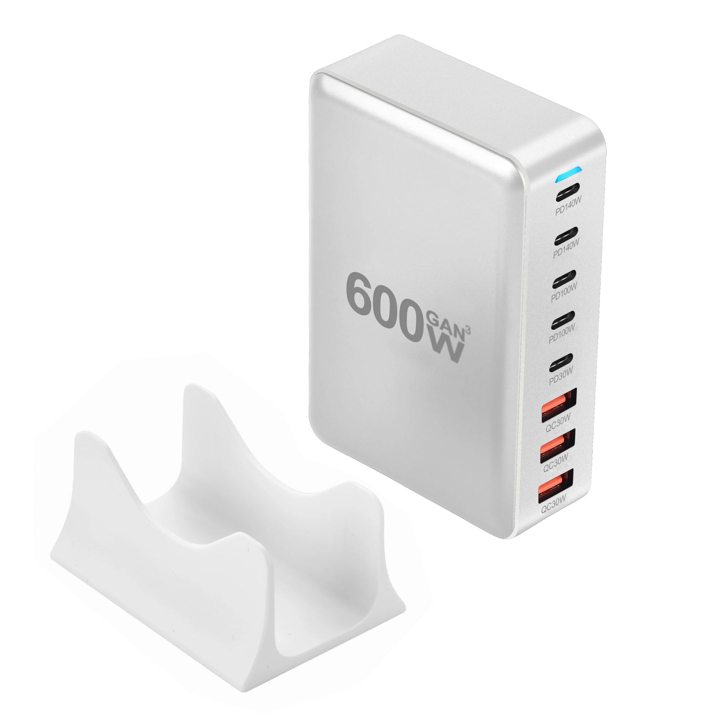 New 600W GaN USB C Charger 8-port USB Type C PD Fast Charging Station PD3.1 Adapters for iPhone 16 15 14 Samsung Xiaomi Huawei