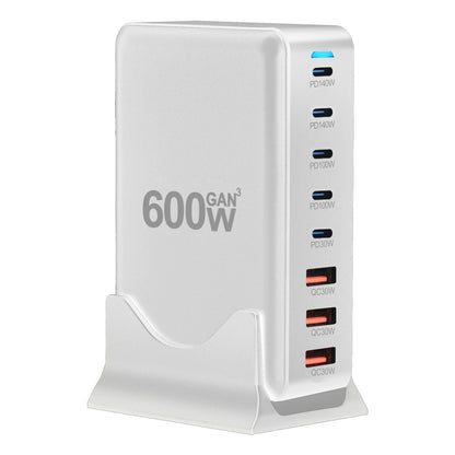 New 600W GaN USB C Charger 8-port USB Type C PD Fast Charging Station PD3.1 Adapters for iPhone 16 15 14 Samsung Xiaomi Huawei