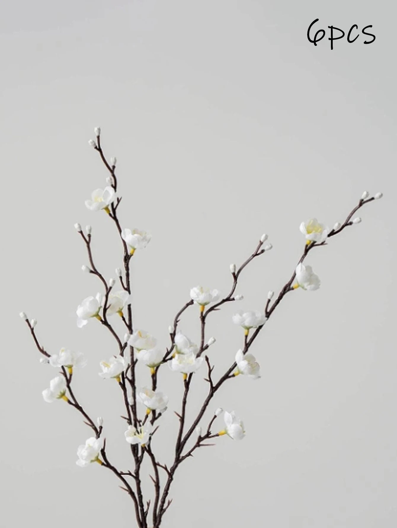 Artificial Flowers White Plum Blossom 21.7'' Fake Long Stem Plastic Flower Home Hotel Wedding Party Garden Decor Gifts Birthday