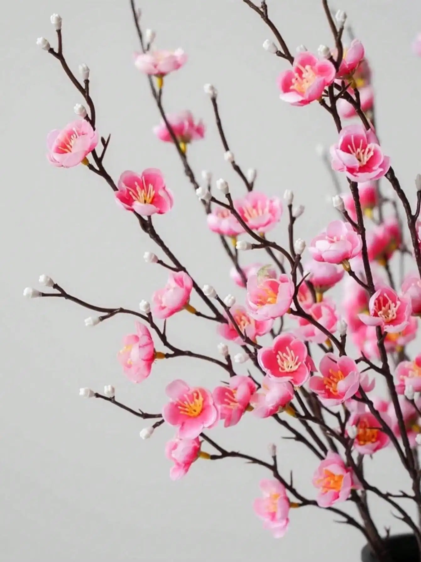 Artificial Flowers White Plum Blossom 21.7'' Fake Long Stem Plastic Flower Home Hotel Wedding Party Garden Decor Gifts Birthday