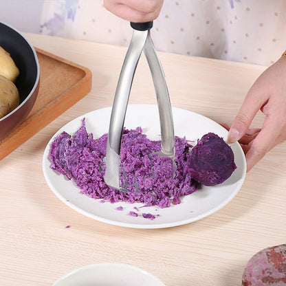 Heavy Duty Stainless Steel Potato Masher, Professional Integrated Masher Kitchen Tool & Food Masher/Potato Smasher with Silicone Handle, Perfect for Bean, Vegetable, Fruits, Avocado, Meat